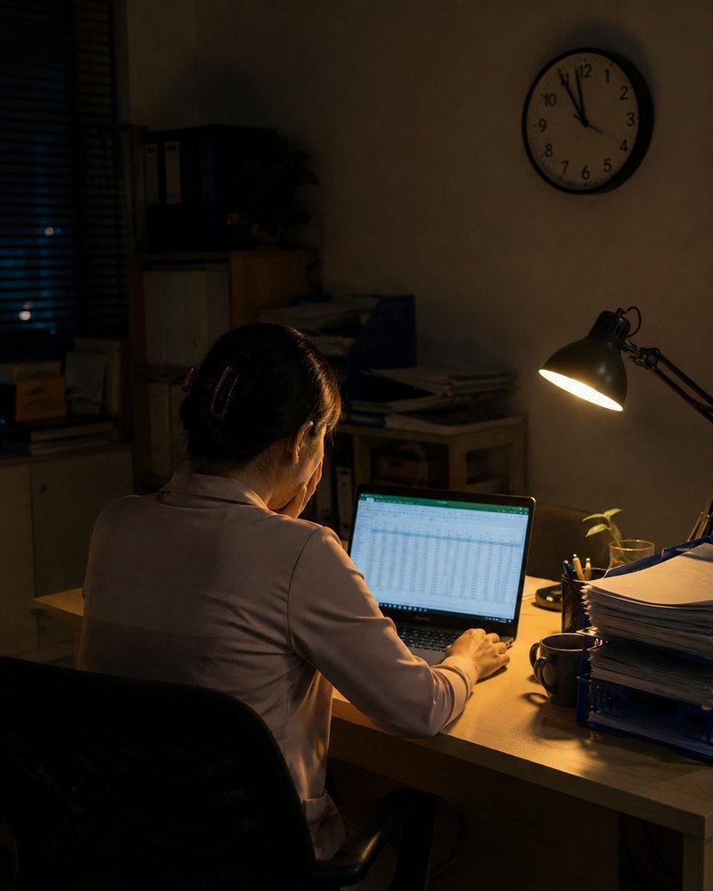 23h, giám đốc còn dò Excel