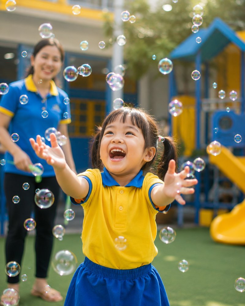 Một tấm ảnh con đang cười lúc 9h sáng