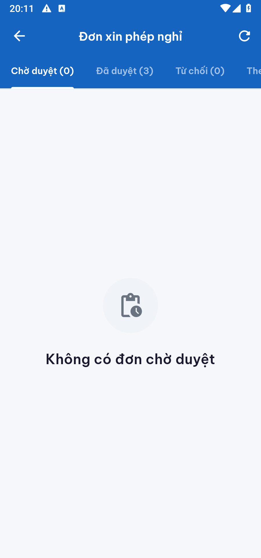 Tab Chờ duyệt